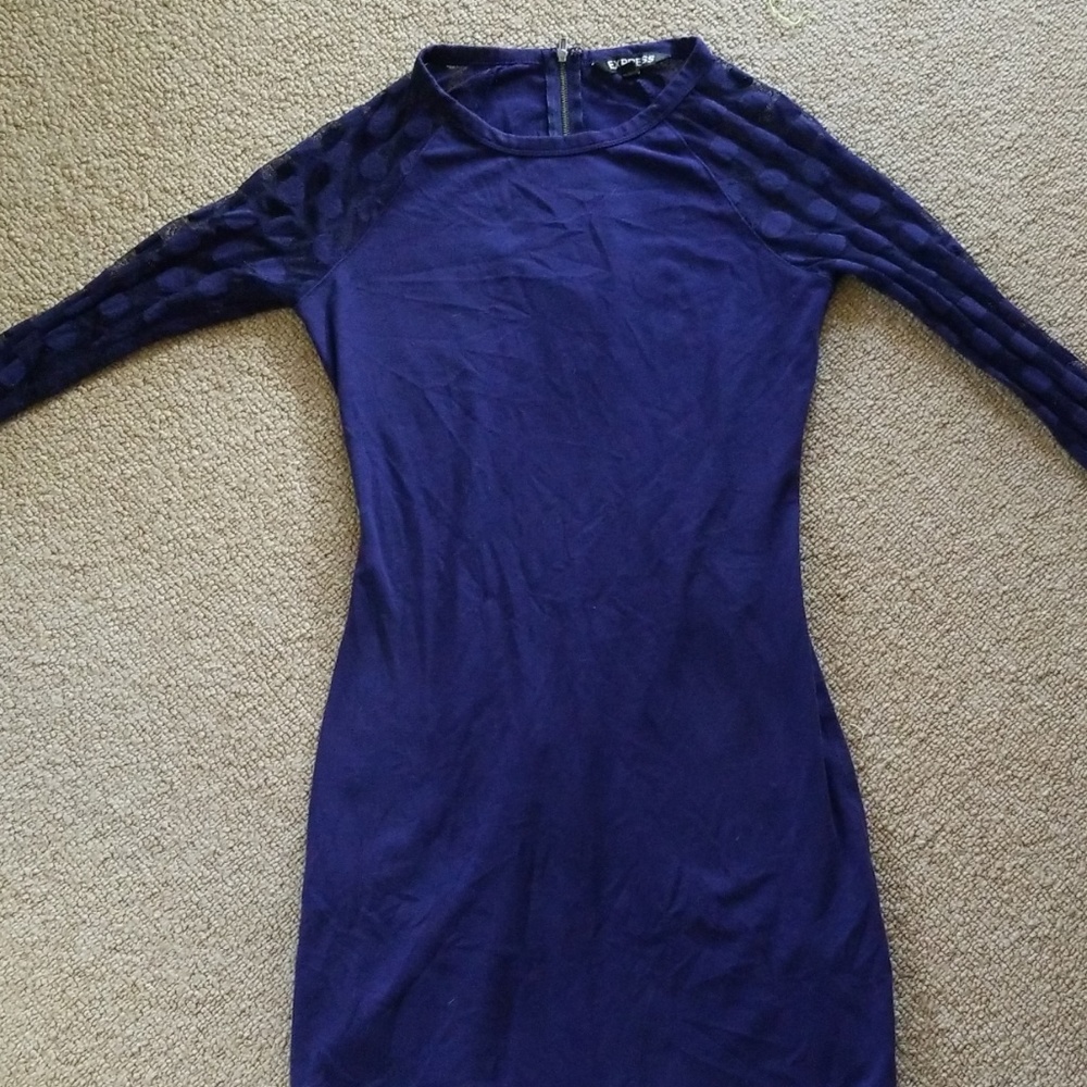 express blue slim fit dress
